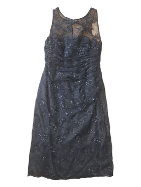 Lauren Ralph Lauren Black Lace  Sleeveless Evening Dress Size 8